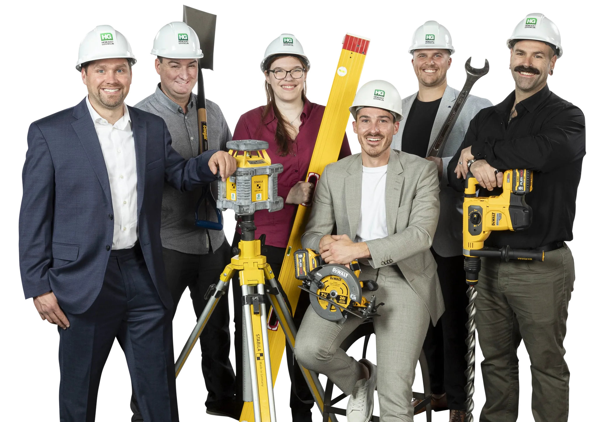 Members of the Héneault Gosselin team with their work tools